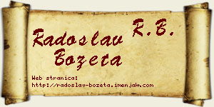 Radoslav Bozeta vizit kartica